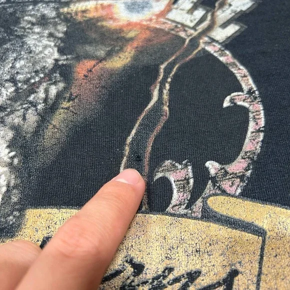 Wester Bull Vintage Faded Distressed XL Black Brown Graphic Short Sleeve T-Shirt - Picture 7 of 7